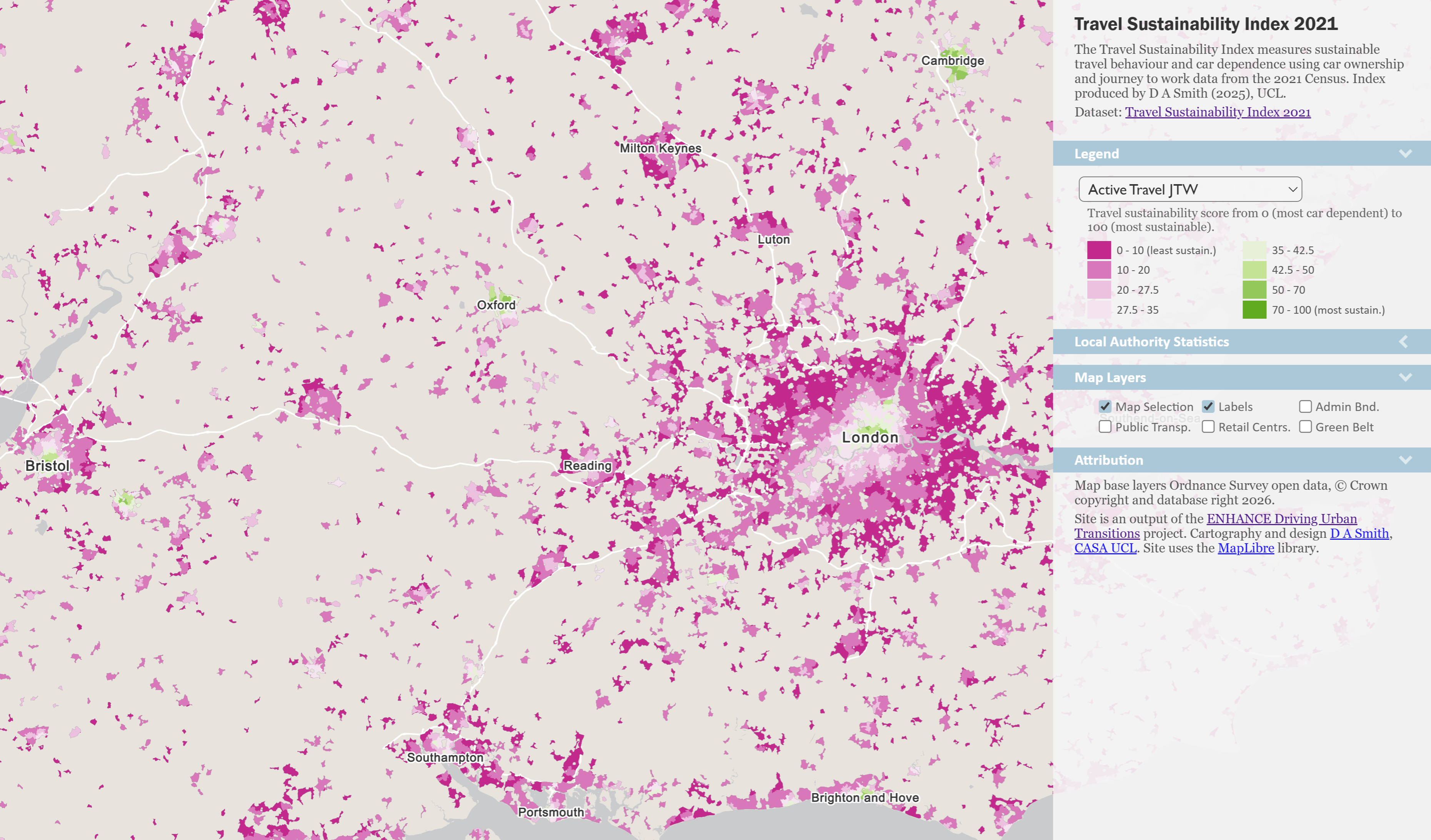Active Travel commuting map